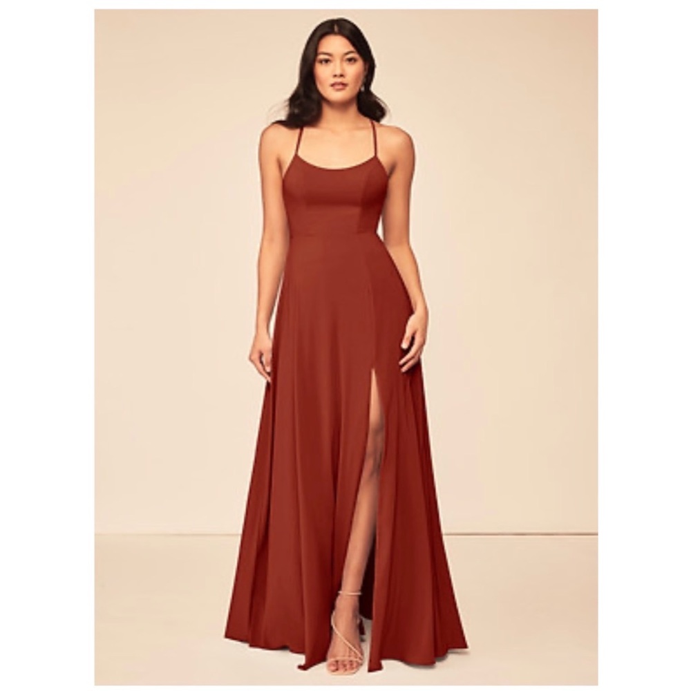 Azazie A-line dress with slit